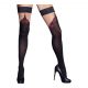 Cottelli - Embroidered Double Layer Thigh Highs (Black)  - 3