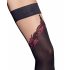 Cottelli - Embroidered Double Layer Thigh Highs (Black)  - 3