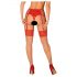 Obsessive - kanten kousen (rood-naturel) - L/XL