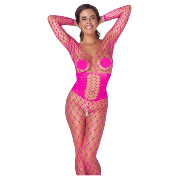 Cottelli - visnet catsuit (roze) - S-L