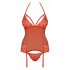 Obsessive 838-COR-3 - haltertop met string (rood) - L/XL