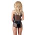 Cottelli - glanzend net body (zwart) - M