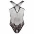 NO:XQSE - Kant-en-bloem halter neckline net body - zwart (S-L)