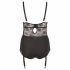 Cottelli Plus Size - Floral Suspender Bodysuit (Black)  - 85F/L