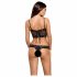 Obsessive Alluria - zwart kanten body met bloemenmotief - L/XL