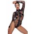 Black Sheer Long-Sleeve Bodysuit  - M