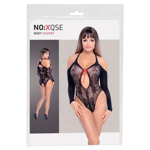 NO:XQSE - strikje body, lange mouwen - zwart (S-L)