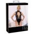 Abierta Fina - kanten open body met strass (zwart) - M