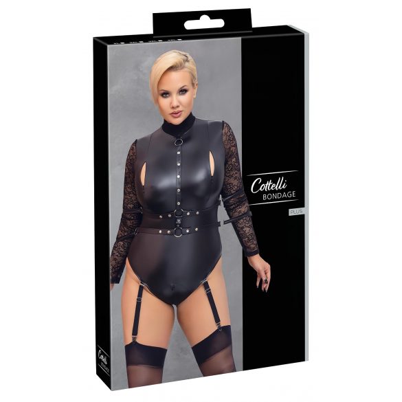 Cottelli Bondage Plus Size - kanten body (zwart)