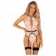 Obsessive Lilines - body met jarretels (roze) - L/XL