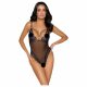 Cottelli - Geborduurd Open Kant Body (Zwart-Paars) - M