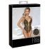 Abierta Fina - kanten body met strass (zwart-goud) - M