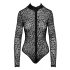 Noir - luipaardprint lange mouwen body (zwart) - M