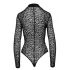 Noir - luipaardprint lange mouwen body (zwart) - M