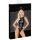 Black Glossy Zippered Sleeveless Bodysuit  - M