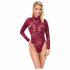 Cottelli - doorschijnende kant body (bordeaux) - M