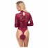 Cottelli - doorschijnende kant body (bordeaux) - M