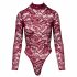 Cottelli - doorschijnende kant body (bordeaux) - M