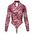 Cottelli - doorschijnende kant body (bordeaux) - M