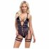 Cottelli - Open, strappy seksbody (zwart) - M