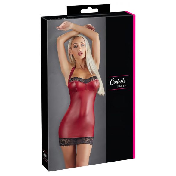 Cottelli - glanzende minijurk (rood) - XL