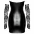 Noir - latex jurk met kanten inzetstuk (zwart) - M