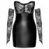 Noir - latex jurk met kanten inzetstuk (zwart) - M