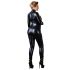 Cottelli Plus Maat - glanzend jumpsuit met lange mouwen (zwart)