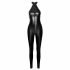 Noir - glanzende rits jumpsuit (zwart)