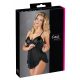 Cottelli - Lichte, ruches babydoll (zwart)