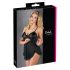 Cottelli - Lichte, ruches babydoll (zwart) - L