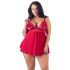 Cottelli Plus Size - kanten babydoll (rood)