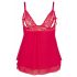 Cottelli Plus Size - kanten babydoll (rood) - XL