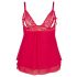 Cottelli Plus Size - kanten babydoll (rood) - 2XL