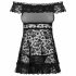 Obsessive Flores - bloemen babydoll met string (zwart)