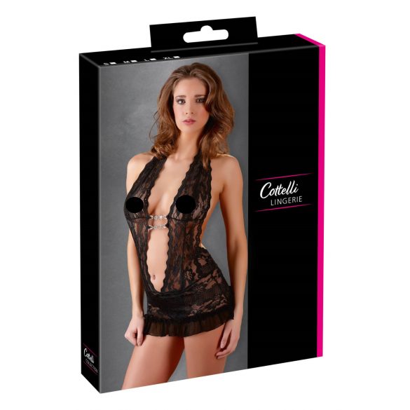 Cottelli - Halter nek kant mini (zwart) - L