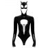 Batwoman body met lange mouwen - Zwart fluweel - XL