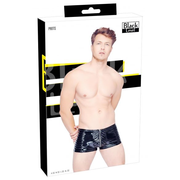 Black Level - geribde rits heren short (zwart) - M