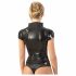 LATEX - rits, korte mouwen dames top (zwart)