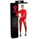 LATEX - dames overall met lange mouwen (rood)