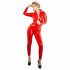 LATEX - dames catsuit met lange mouwen (rood)