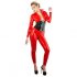 LATEX - dames overall met lange mouwen (rood) - S