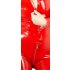 LATEX - dames overall met lange mouwen (rood) - S