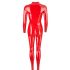 LATEX - dames overall met lange mouwen (rood) - M