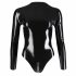 Latex - lange mouwen dames body (zwart)