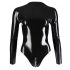 Latex - lange mouwen dames body (zwart) - M