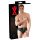 LATEX - mannen slip met interne anale dildo (zwart) - M