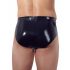 LATEX - mannen slip met interne conische anale dildo (zwart) - L