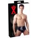 LATEX - mannen slip met interne conische anale dildo (zwart) - XL