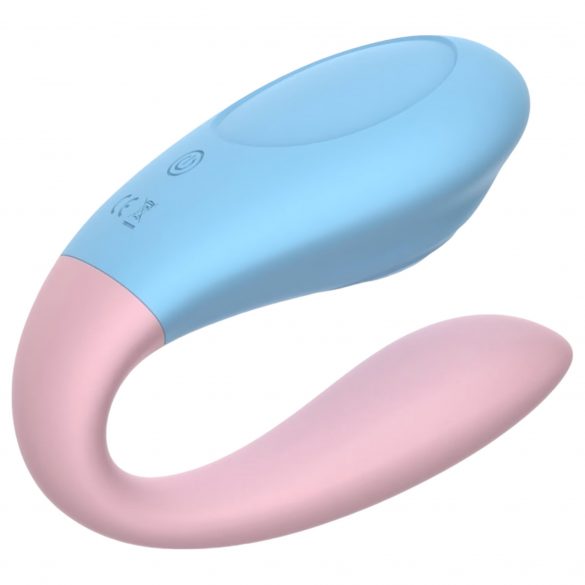 Mrow 03 - draadloze, waterdichte paar vibrator (blauw-roze)